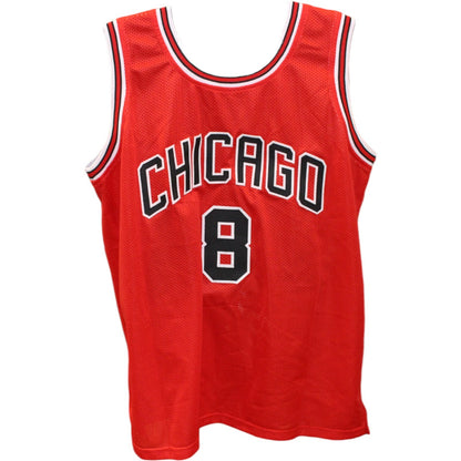 George Gervin Signed Chicago Bulls Pro Style Red Jersey JSA HOF