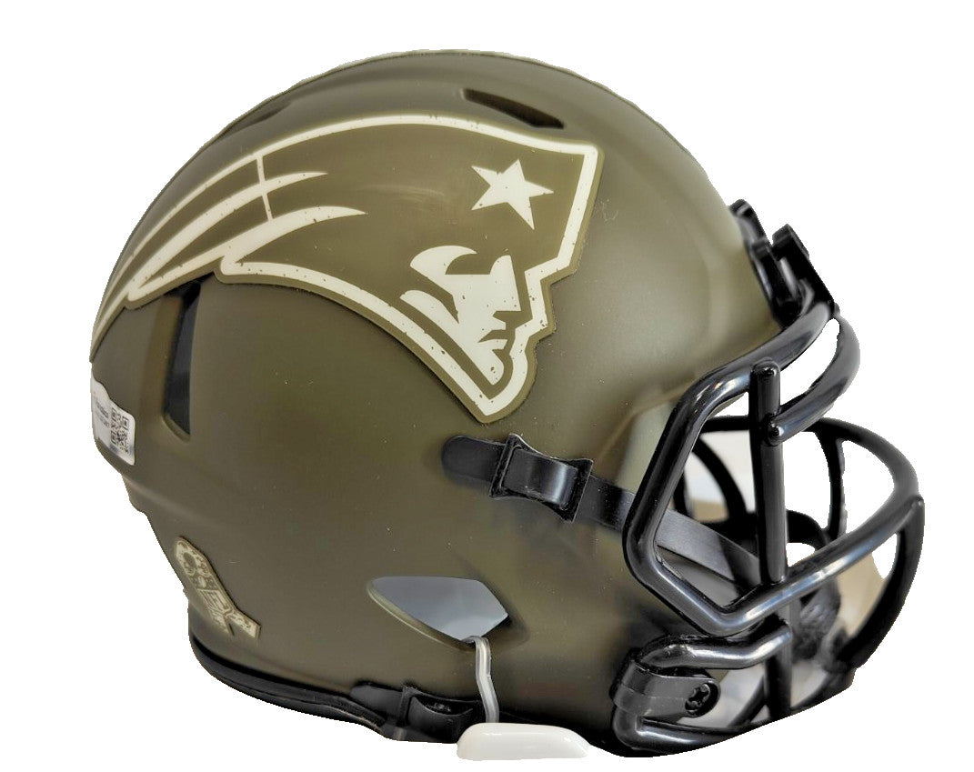 Tom Brady Autographed New England Patriots Salute to Service Mini Helmet