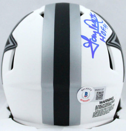 Tony Dorsett Signed Dallas Cowboys Lunar Speed Mini Helmet (HOF Inscription)