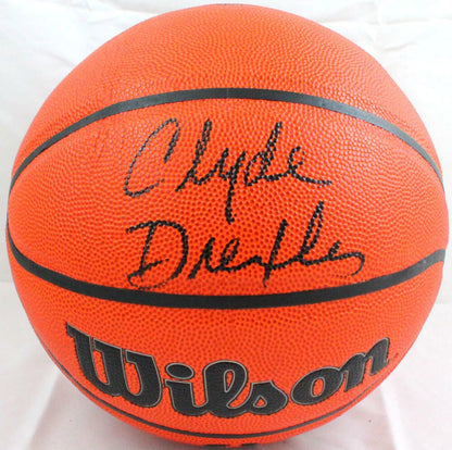 Clyde Drexler Autographed Wilson NBA Black Basketball