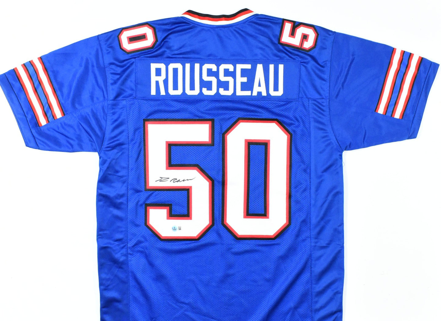 Greg Rousseau Signed Buffalo Bills Custom Blue Jersey