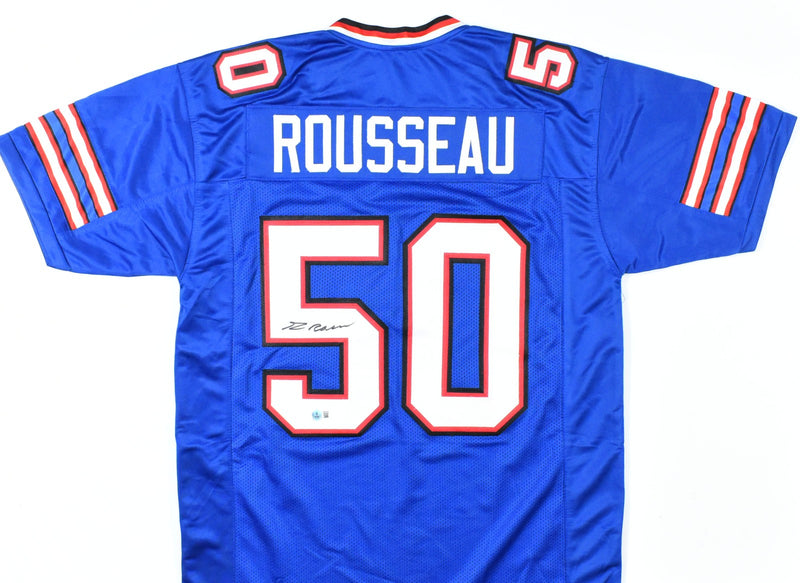 Greg Rousseau Signed Buffalo Bills Custom Blue Jersey
