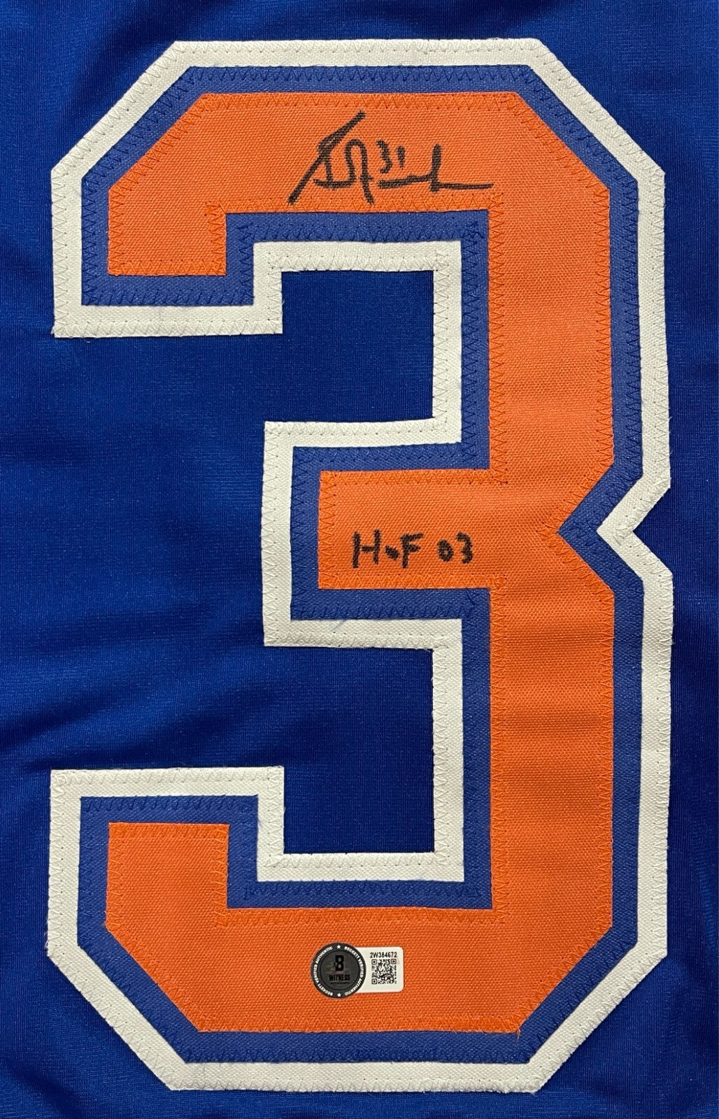 Grant Fuhr Edmonton Oilers Signed Custom Jersey (HOF 03) Beckett COA