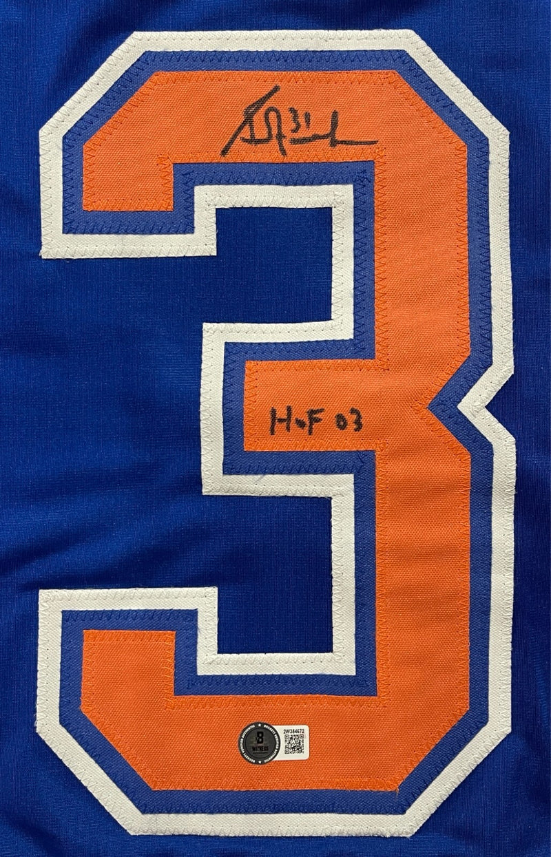 Grant Fuhr Edmonton Oilers Signed Custom Jersey (HOF 03) Beckett COA