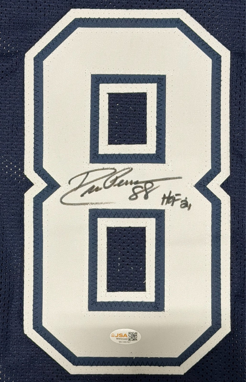 Drew Pearson Signed Dallas Cowboys Custom Jersey HOF 21 JSA Witness