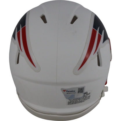 Tom Brady Signed New England Patriots Flat White Mini Helmet (Fanatics)