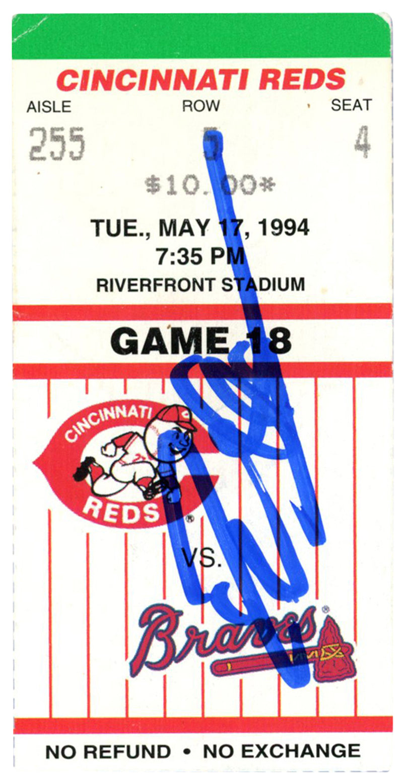 Deion Sanders Signed Atlanta Braves May 17 1994 vs Reds Ticket Stub BAS