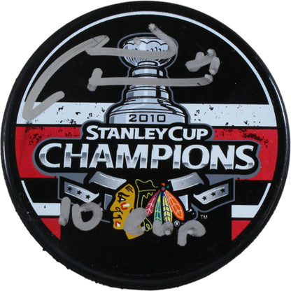 Marian Hossa Autographed Chicago Blackhawks 2010 Stanley Cup Hockey Puck