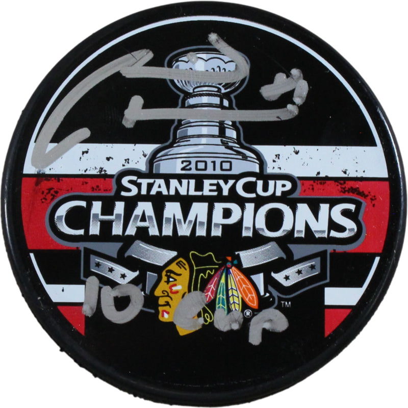Marian Hossa Autographed Chicago Blackhawks 2010 Stanley Cup Hockey Puck