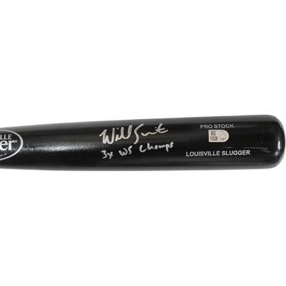 Will Smith Signed Los Angeles Dodgers Black Baseball Bat - 3x WS Champs