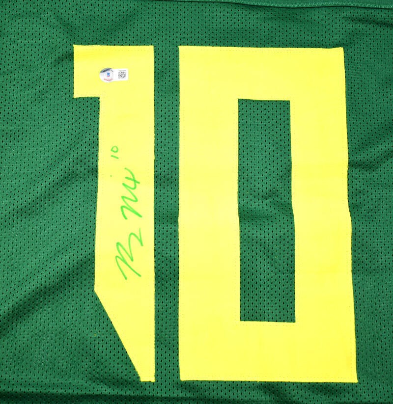 Bo Nix Signed Green Custom College Style Football Jersey