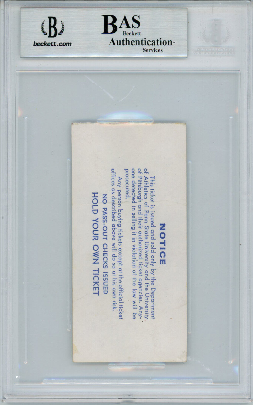Tony Dorsett Signed Dallas Cowboys 11/26/1976 Ticket Stub (Heisman 76) BAS
