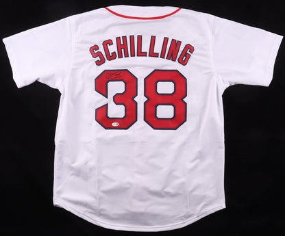 Curt Schilling Signed Boston Red Sox White Custom Jersey