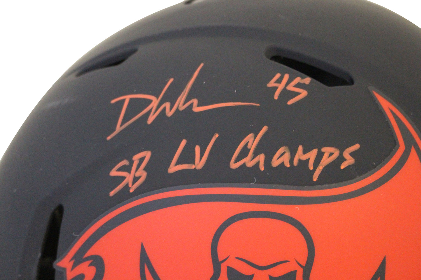 Devin White Signed Buccaneers Authentic Eclipse Full Size Helmet SB 55 Champs
