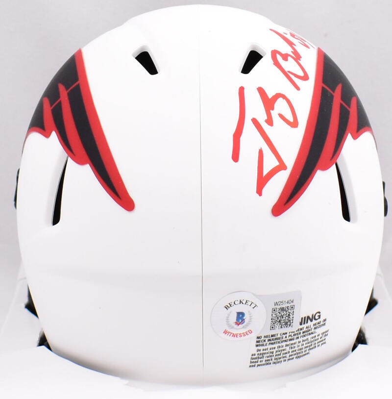Tedy Bruschi Autographed New England Patriots Lunar Speed Mini Helmet