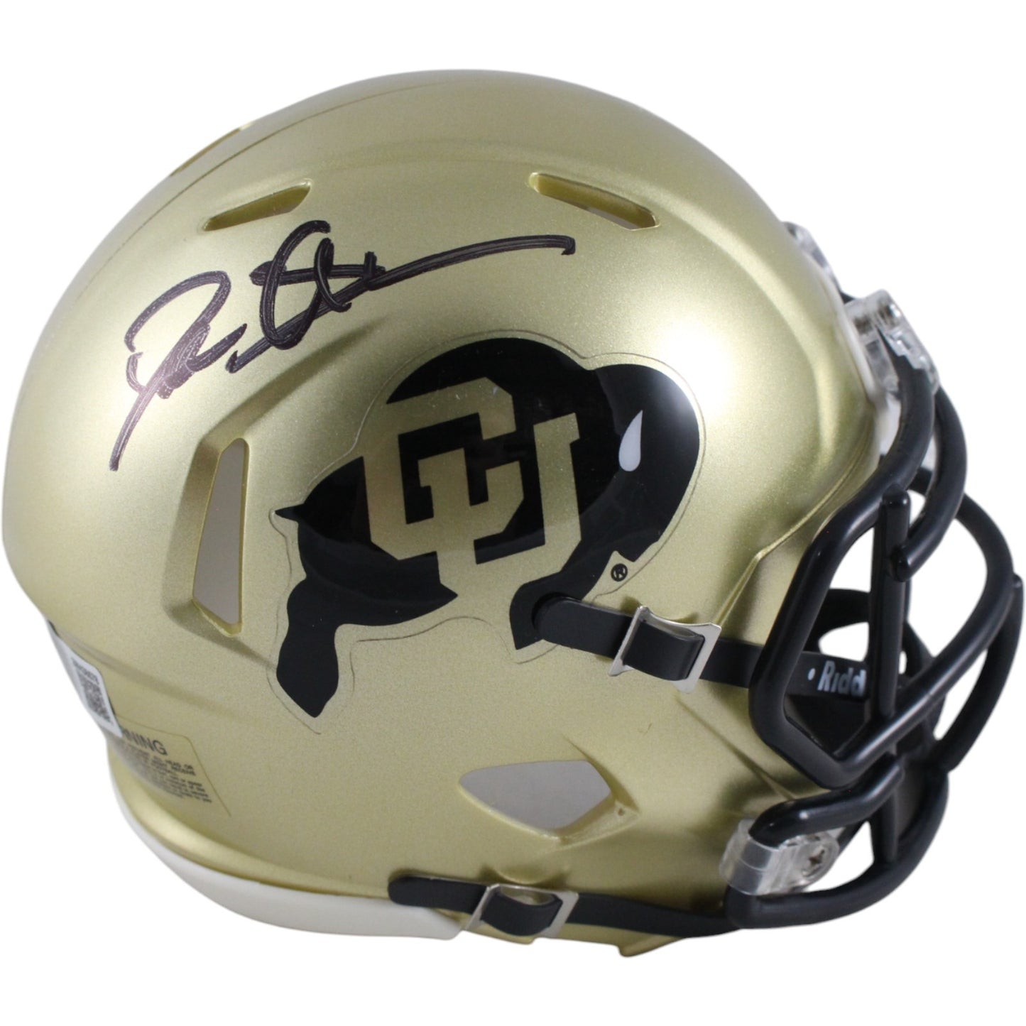 Deion Sanders Signed Colorado Buffaloes Gold Speed Mini Helmet