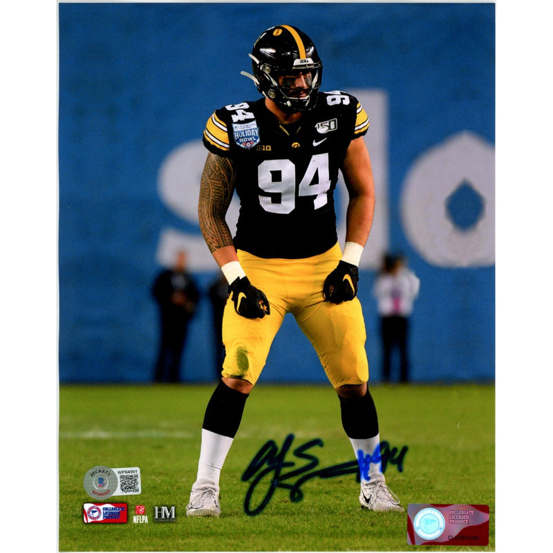 AJ Epenesa Iowa Hawkeyes Signed 8x10 Photo (Beckett COA)