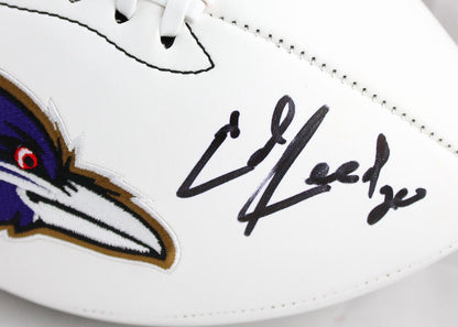 Ed Reed & Ray Lewis Autographed Baltimore Ravens Logo Football