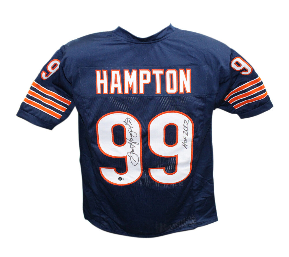 Dan Hampton Signed Chicago Bears Blue Pro Style HOF Jersey Beckett