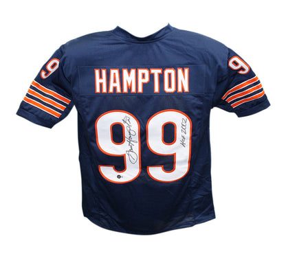 Dan Hampton Signed Chicago Bears Blue Pro Style HOF Jersey Beckett