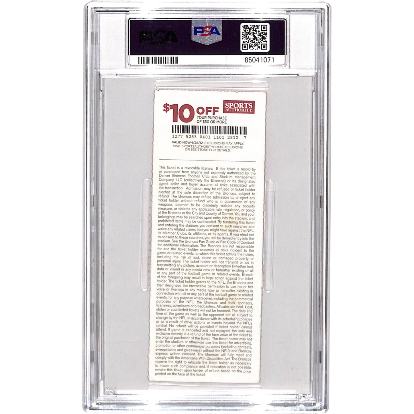 Von Miller Signed Denver Broncos NFL Debut Ticket Stub (PSA Slabbed)