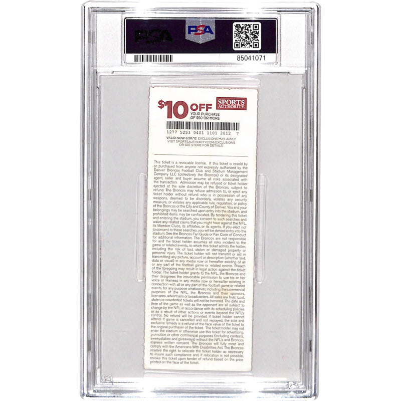 Von Miller Signed Denver Broncos NFL Debut Ticket Stub (PSA Slabbed)