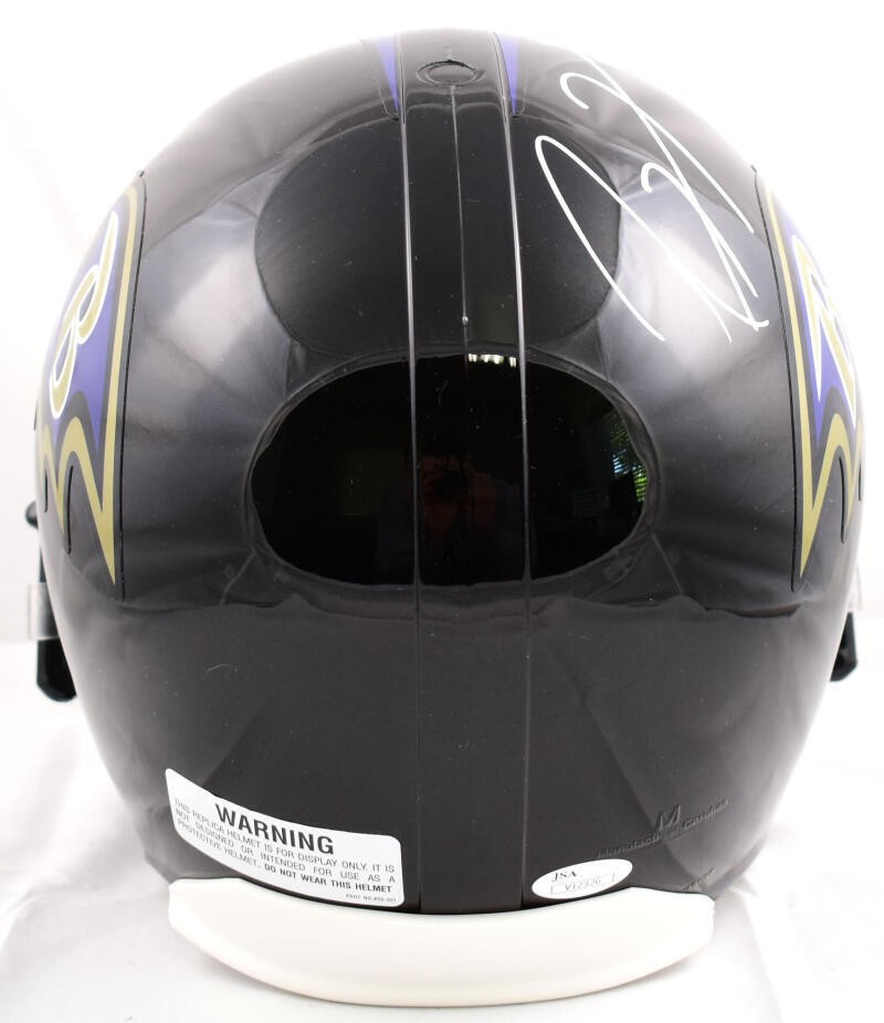 Ray Lewis Signed Baltimore Ravens White Full Size Helmet SB XXXV MVP