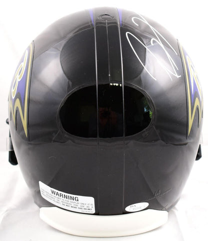 Ray Lewis Signed Baltimore Ravens White Full Size Helmet SB XXXV MVP