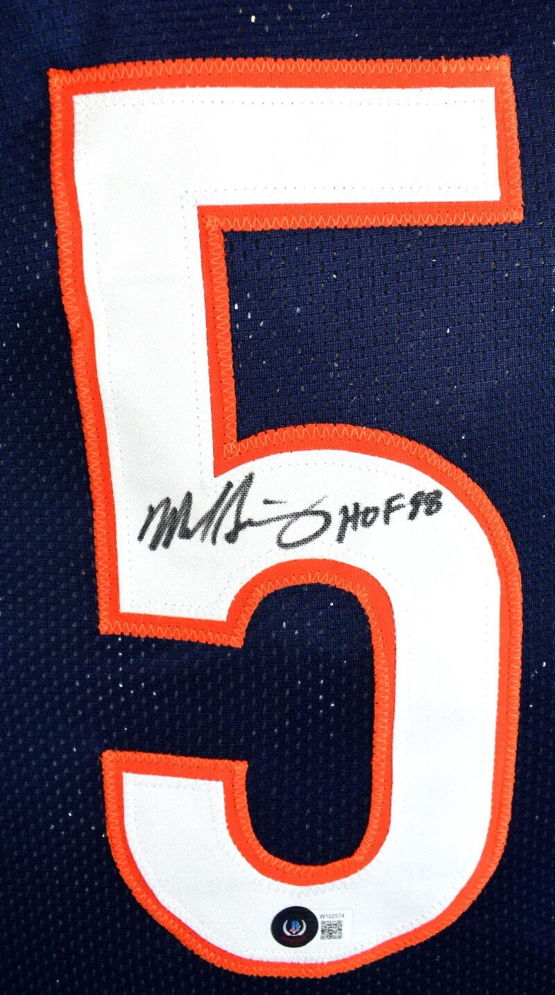Mike Singletary Autographed Blue Custom Jersey - HOF 98 Inscription