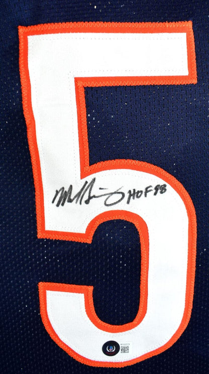 Mike Singletary Autographed Blue Custom Jersey - HOF 98 Inscription