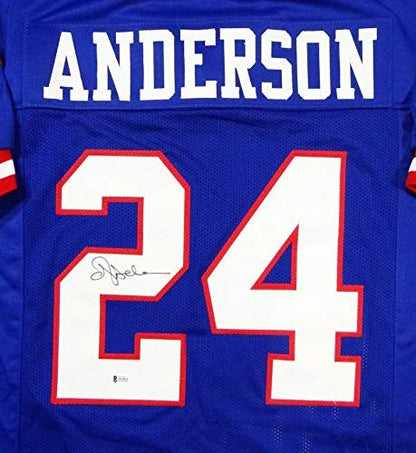 Ottis Anderson Autographed Blue Custom Football Jersey
