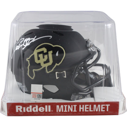 Deion Sanders Signed Colorado Buffaloes Black Speed Mini Helmet Beckett