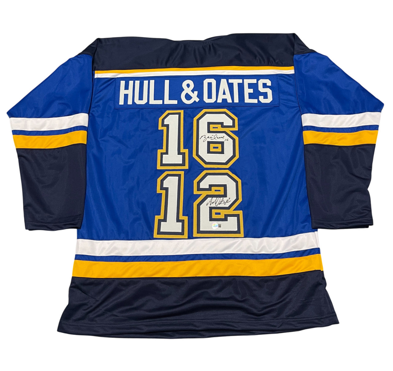 Brett Hull & Adam Oates Dual Signed St. Louis Blues Custom Jersey Beckett