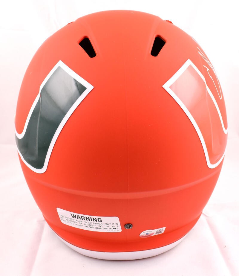 Ed Reed Signed Miami Hurricanes Full Size Amp Speed Helmet