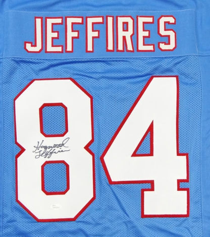 Haywood Jeffires Autographed Houston Oilers Custom Blue Jersey
