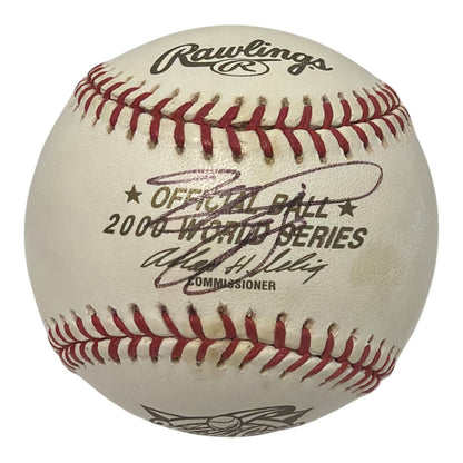 Mike Piazza Autographed 2000 World Series Logo Baseball