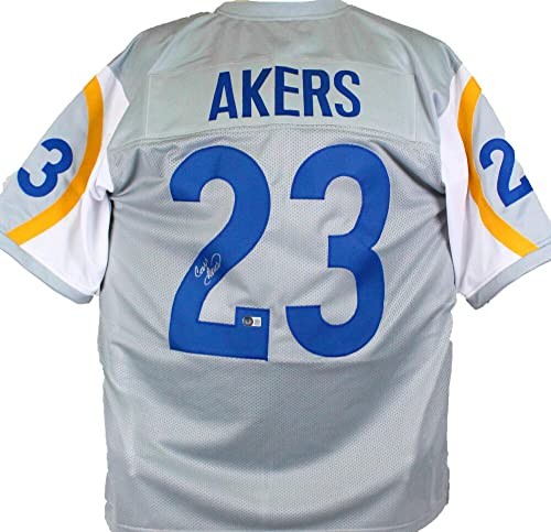 Cam Akers Signed Los Angeles Rams Grey Custom Jersey