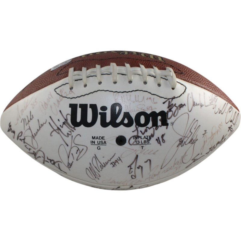 John Elway, Shannon Sharpe & Mike Shanahan Multi-Signed 1995 Broncos Football