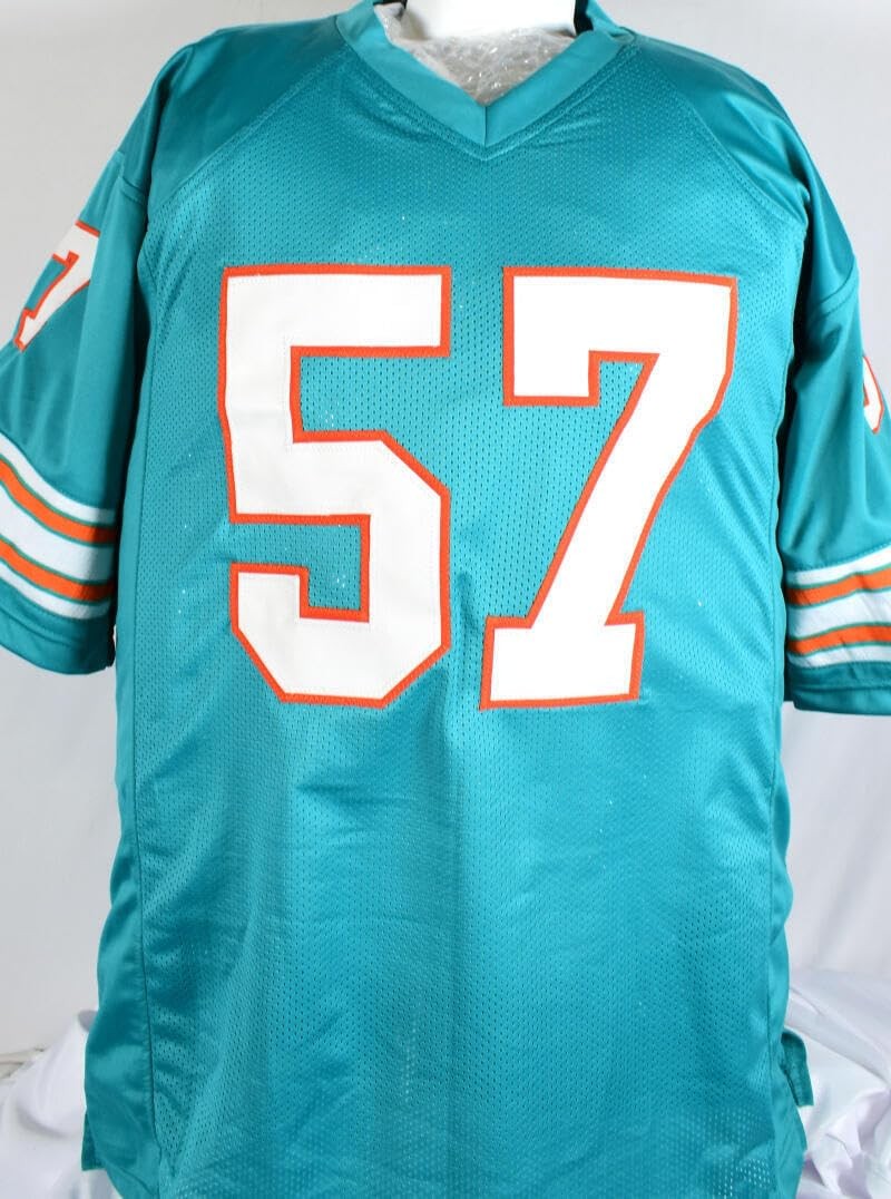 Dwight Stephenson Autographed Miami Dolphins Teal Custom Jersey