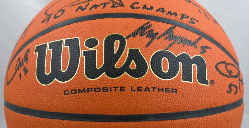 Larry Johnson & 1989-90 UNLV Rebels Team Signed Wilson Basketball