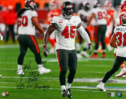 Devin White Autographed Tampa Bay Buccaneers 16x20 Inscribed Photo