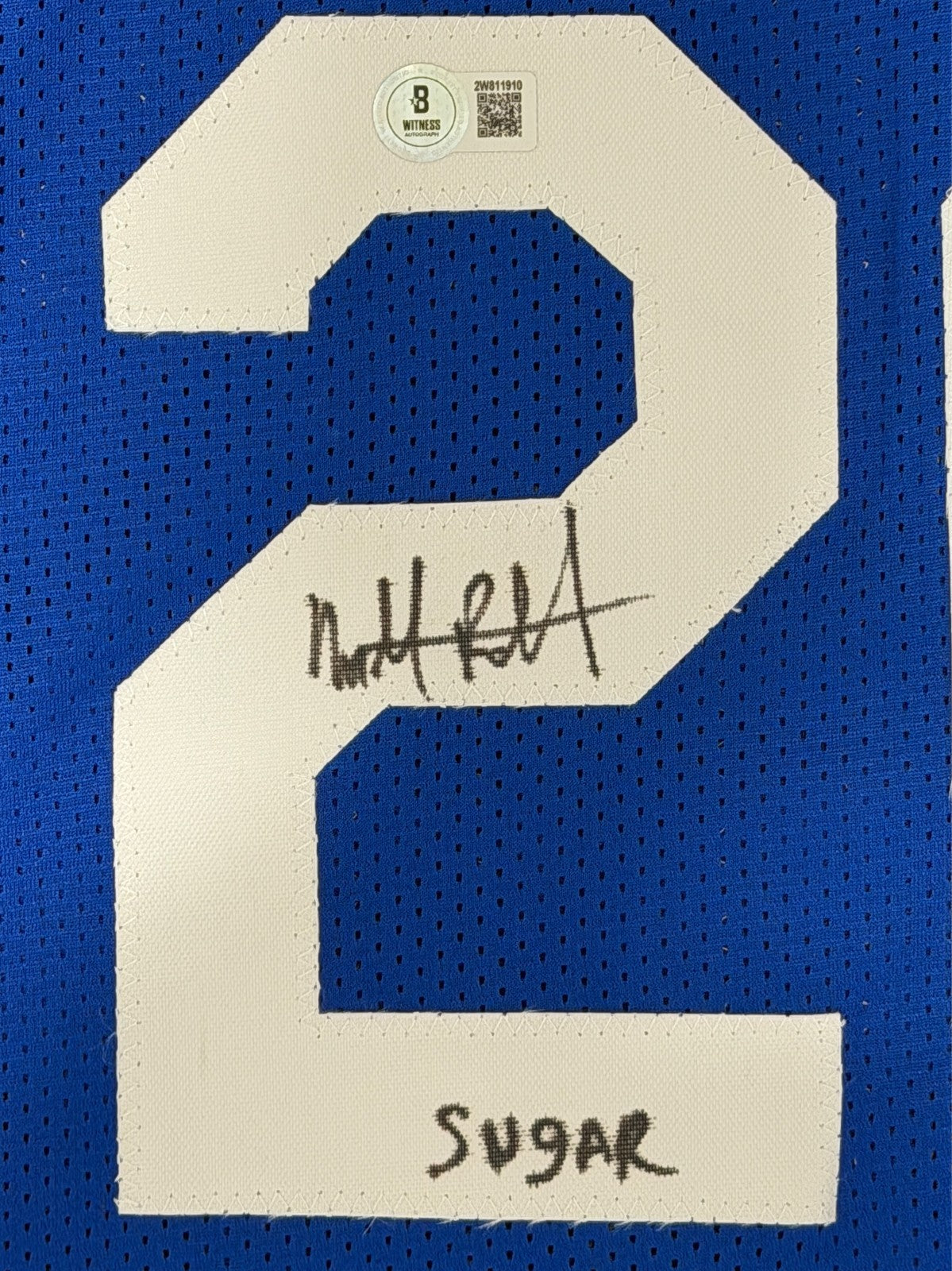 Micheal Ray Richardson Signed "Sugar" Inscribed Nets Custom Jersey
