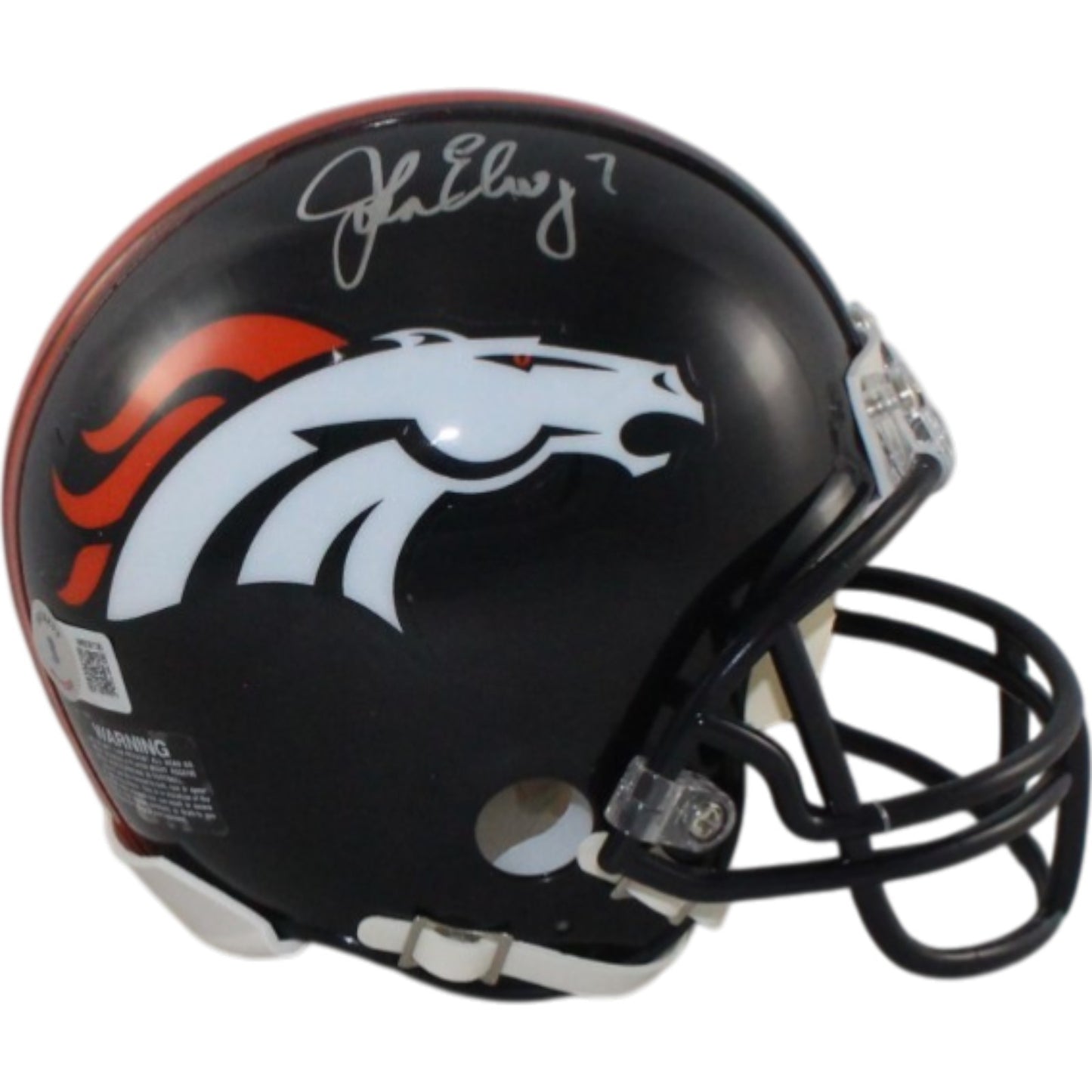 John Elway Signed Denver Broncos Mini Helmet (BAS)