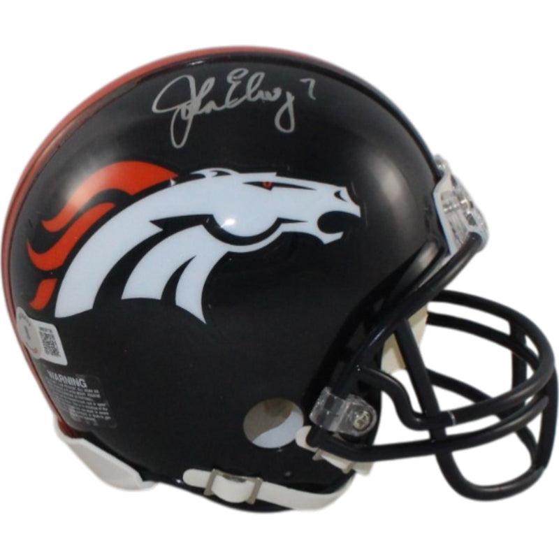 John Elway Signed Denver Broncos Mini Helmet (BAS)