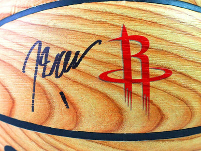 John Wall Autographed Houston Rockets Wood Grain Basketball