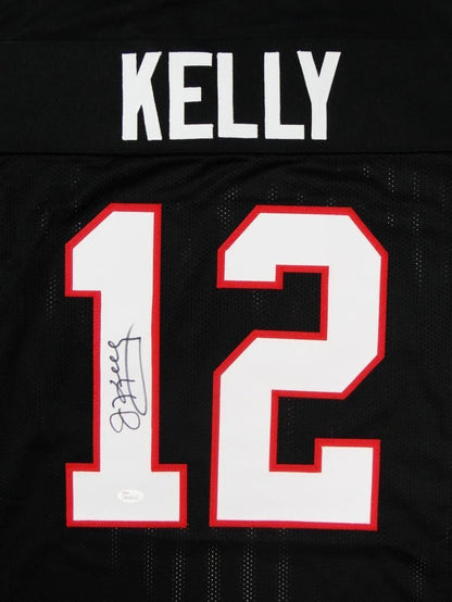 Jim Kelly Autographed Custom Black Football Jersey
