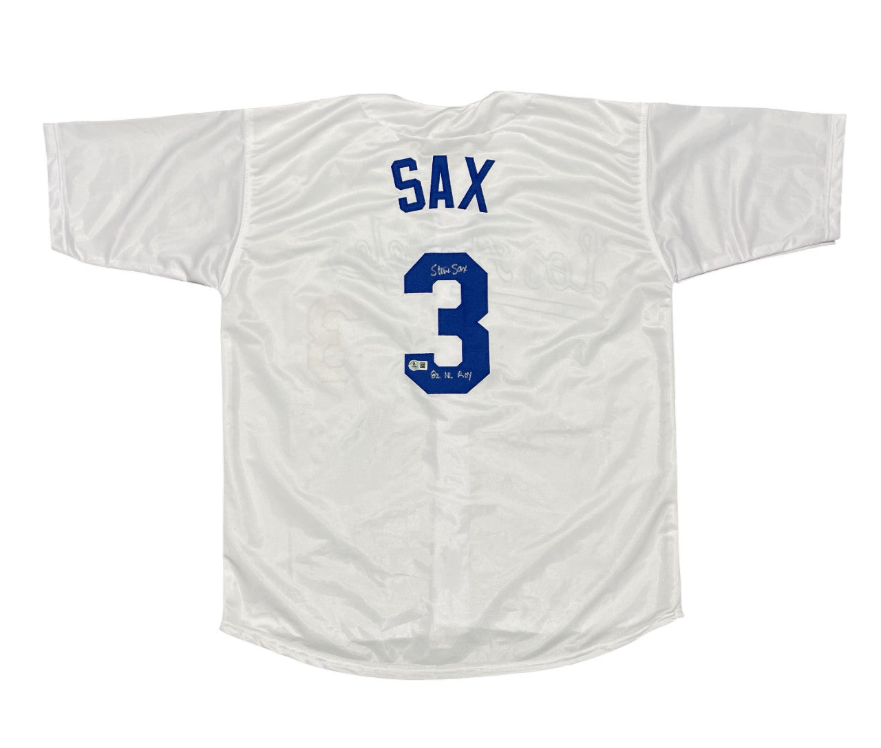 Steve Sax Signed Los Angeles Dodgers Custom Jersey (82 NL ROY) Beckett