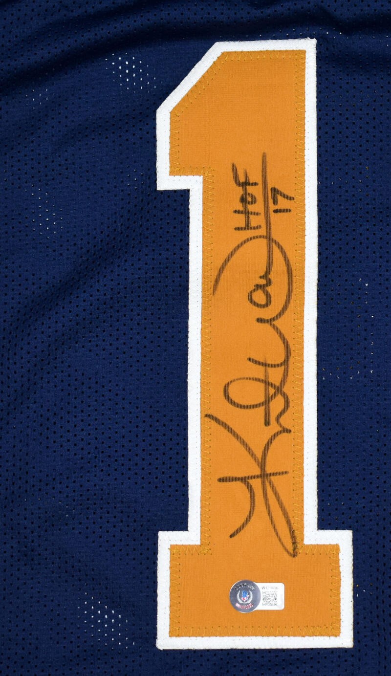 Kurt Warner Autographed St. Louis Rams Style Jersey Inscribed HOF