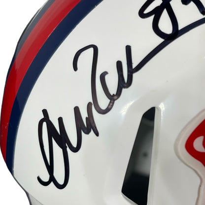 Jim Kelly, Andre Reed & Thurman Thomas Signed Bills Throwback Mini Helmet
