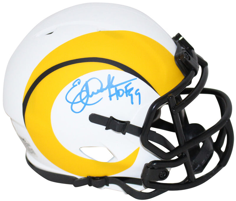 Eric Dickerson Los Angeles Rams Autographed Lunar Mini Helmet HOF